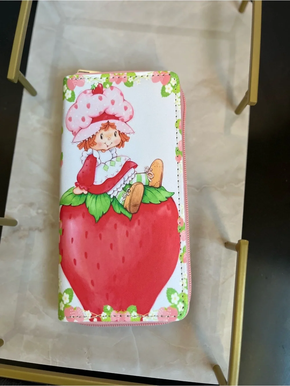 Strawberry Girl Zip Wallet - Cute Red & Pink Design